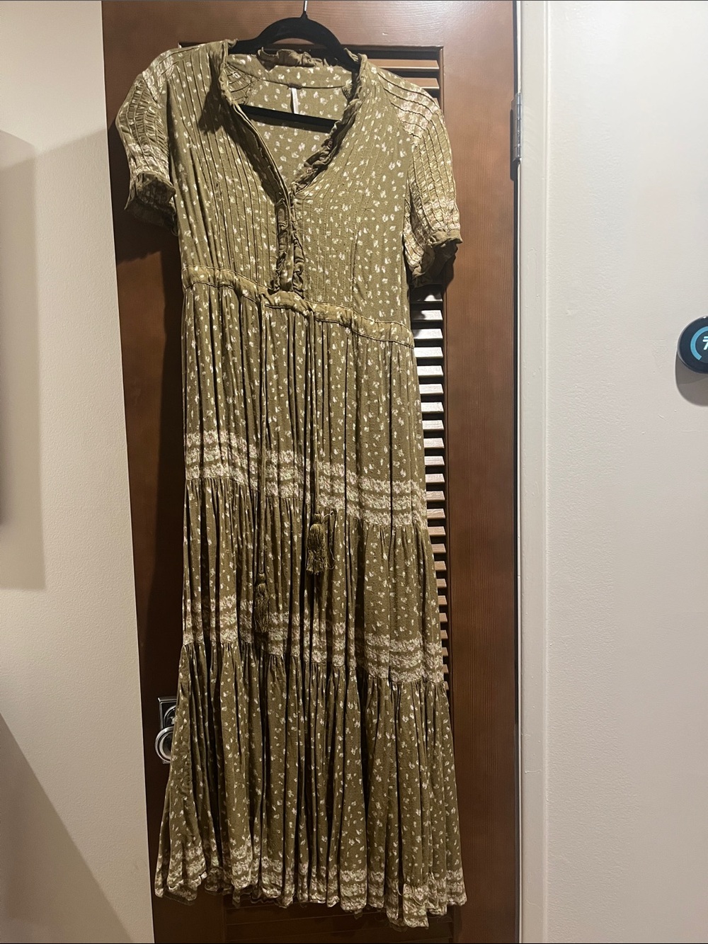 Free People Olive Green Printed Maxi Dress